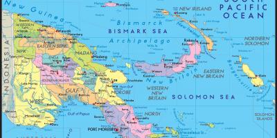 מפה מפורטת של פפואה גינאה החדשה