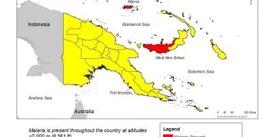 מפה של פפואה גינאה החדשה מלריה
