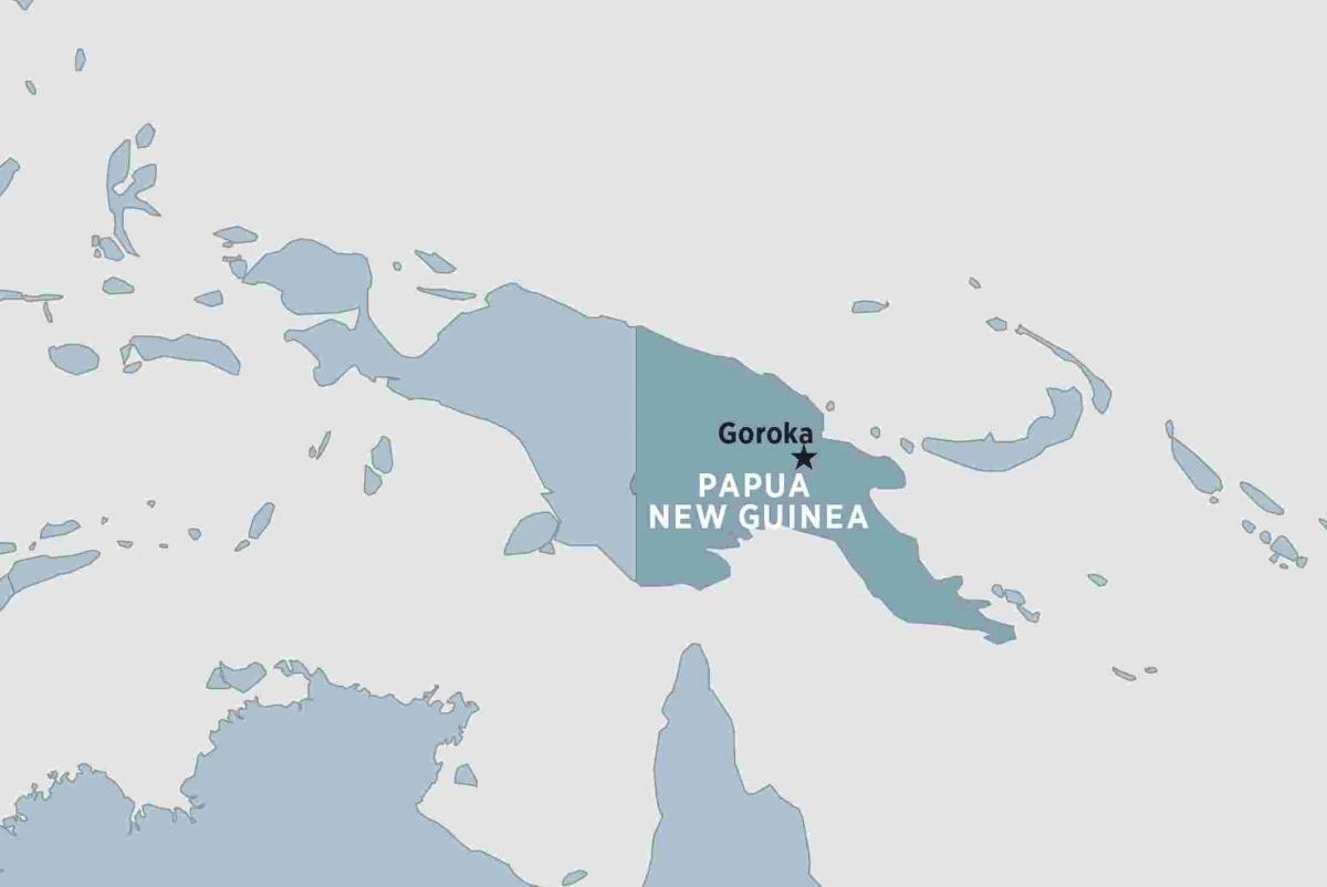 מפה של goroka פפואה גינאה החדשה
