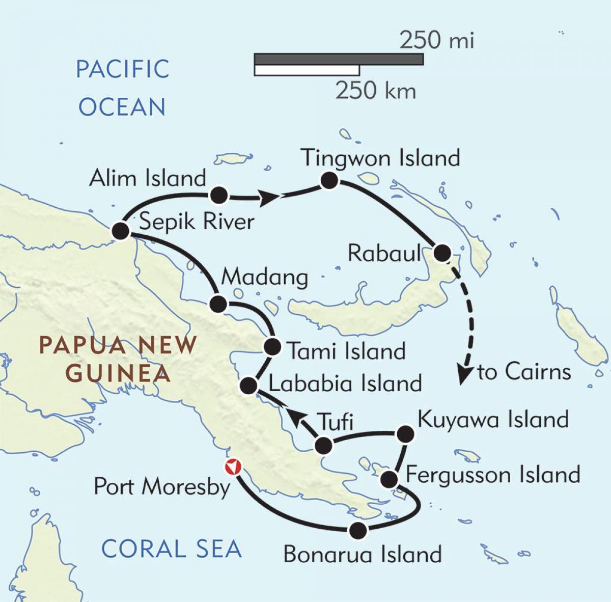 מפה של rabaul פפואה גינאה החדשה